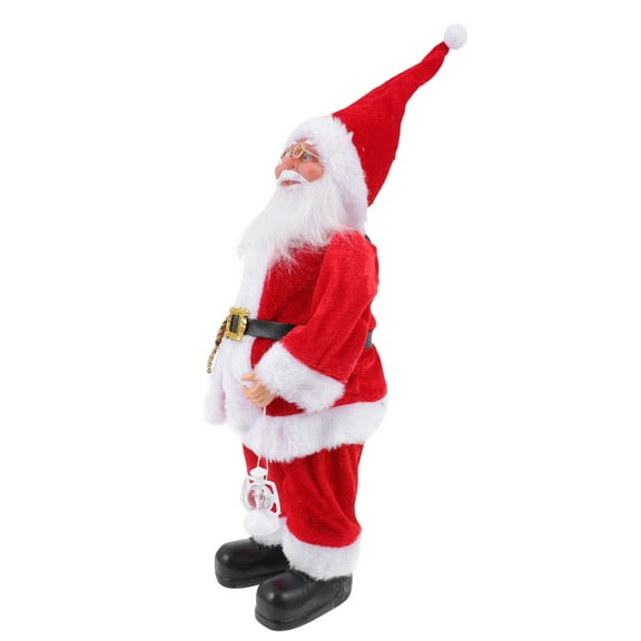 Niceauty 1Pc Santa Christmas Decorations Santa Claus Figurines Red Plastic Office