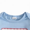 thumbnail image 5 of TOWED22 Baby Girl Baseball Outfits Letter Print Short Sleeve Romper Baseball Bummie Shorts Headband Set 3Pcs Summer Outfits Blue,3-6 M, 5 of 8