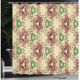 thumbnail image 4 of Ambesonne Abstract Shower Curtain, Geometric Shape Motifs, 69"Wx70"L, Beige and Reseda Green, 4 of 5