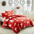 thumbnail image 7 of PERFEMET 3Pcs Queen Size Christmas Themed Comforter Set Santa Pattern Red Xmas Comforter with 2 Matching Pillowcases Cozy Holiday Bedding for Kids Teens, 7 of 7