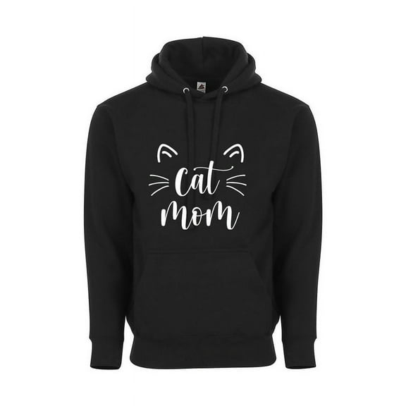 Cat Mom Adult Unisex Comfort Hoodie - Black - Small