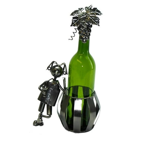 

Three Star Import & Export ZB785 Wine Bottle Holder Man & Barrel