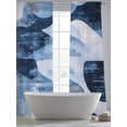 thumbnail image 5 of Abstract Mottled Theme Sheer Curtains for Living Room Bedroom, Light-filtering Sheer Curtain, Blue White Stitching Rod Pocket Voile Window Treatment Drapes, 52’’Wx108’’L, 2 Panels Set, 5 of 7