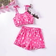 thumbnail image 2 of Girls' 2-Piece Outfit Set - Adorable Ruffled Sleeveless Top & Elastic Waist Shorts, Perfect Gift for Birthdays/Summer (1-8 Years), 2 of 8