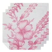 FACANNAP Coterie Pink Floral Paper Cocktail Napkins Beautiful Pink and White Toile Paper Napkins For Bridal and Baby Shower, Tea Party, Garden Party, Birthday Party Paper Napkins 6 PCS