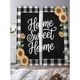 thumbnail image 3 of Yellow Sunflower Sheer Curtains 2 Panels Set Black Buffalo Plaid Sweet Home Green Leaf Sheer Window Curtains Light Filtering Rod Pocket Voile Drapes for Bedroom Living Room 52"X108", 3 of 8
