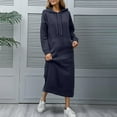 thumbnail image 3 of Yokua Women's Casual Fleece Lined Sweatshirt Dress Oversized Casual Long Sleeve Hooded Dress with Pockets, 3 of 9