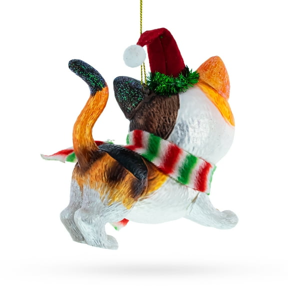 Romantic Two Doves in Heart Glass Christmas Ornament