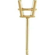 Duhaas 14K Yellow Gold 7mm 1 1/4 CT Round 4 Prong Standard Weight Basket Stud Earring Mounting