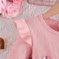 thumbnail image 6 of HOMADLES Toddler Girls Dress Crewneck Long Sleeve Solid Kid Girls Clothing Leisure Layered Dress Pink 18 Months, 6 of 9