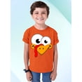 thumbnail image 2 of P&B Thanksgiving Silly Turkey Face Youth T-shirt, Youth XL, Orange, 2 of 5
