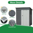 thumbnail image 6 of Jaxsunny 5 x 3 ft Outdoor Storage Metal Shed with Sloping Roof,Single Lockable Door and Vents for Patio Lawn Backyard,Gray, 6 of 9