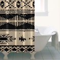 thumbnail image 4 of Brown Geometric Triangle Square Pattern Shower Curtain 36"x72" ,Bathroom Decorative Shower Curtains Set with 12 Hooks,Modern Waterproof Washable Shower Curtain, 4 of 6