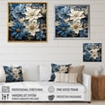 thumbnail image 4 of Designart "Blooming Brush Of White And Blue Poinsettias IV" Poinsettias Floater Framed Wall Art Prints, 4 of 5
