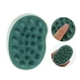 thumbnail image 4 of Unique Bargains 1 Pc Bean Shape Hair Shampoo Brush for Head Massage 3.7"x2.56"x2.68" Green, 4 of 6