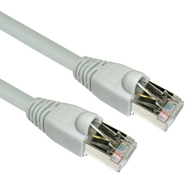 Shielded Cat6A Gray Ethernet Patch Cable, Snagless - Molded Boot, 500 Mhz, 10 Foot