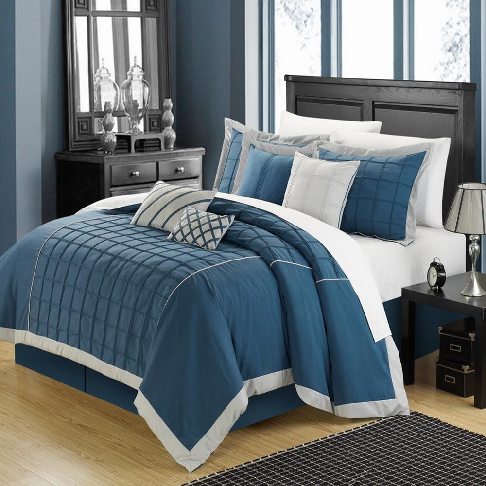 Rhodes Teal 12 Piece Comforter Bed In A Bag Set With Sheet Set