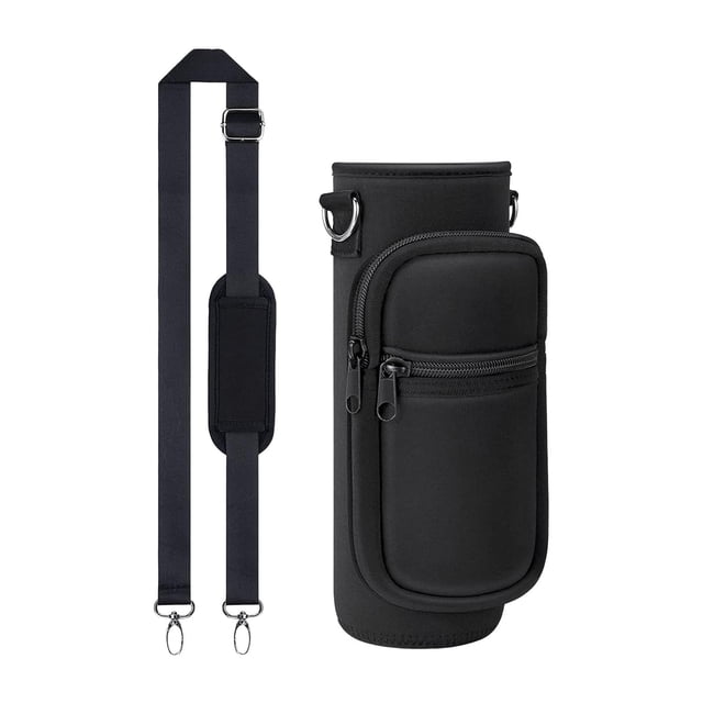 Portabotellas de agua Cubierta Portabotellas de agua de neopreno impermeable para acero inoxidable Negro kusrkot Portabotellas deportivas