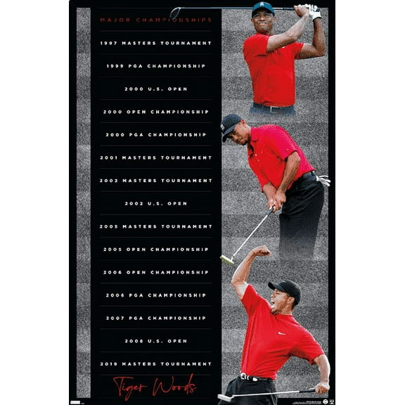 Tiger Woods - Majors Wall Poster, 22.375" x 34"