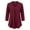 Wine, variant on HCYSFG Womens Button T Shirts V Neck 3/4 Sleeve Ruched Front Solid Color Relaxed Fit Casual Tees Fall Everyday Wear Tunic Tops