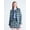 Rainforest Blue, variant on Women's and Women's Plus Cropped Tweed Jacket with Fringe Trim, Sizes XS-4X