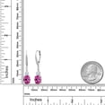 thumbnail image 2 of Gem Stone King 2.49 Cttw Pink Created Sapphire White Moissanite and Lab Grown Diamond Dangle Earrings for Women | 925 Sterling Silver | Oval 9X7MM, 2 of 3