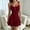 A1 Wine, variant on Women Spaghetti Strap Mini Sundress Soft Stretch Ribbed Fabric Scalloped Lace Trim Henley Button Slim A-Line Flared Hem Tank Dress for Beach Vacation Night Club Streetwear Green S