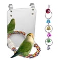 thumbnail image 3 of Bird Mirror with Perch Stand for All Species of Parrots, Lovebirds Pet Toy Supplies, 3 of 8