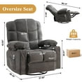 thumbnail image 6 of Massage Chairs Oversized Massage Swivel Recliner Chair with Lumbar Heating for Living Room Rocker Recliner with Cup Holders and USB Charge Port, for Adult,Power Recliners, 6 of 14