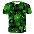 thumbnail image 1 of Blusa informal de manga corta con cuello redondo y estampado del día de San Patricio para hombre Pompotops oipoqjl5748, 1 of 3