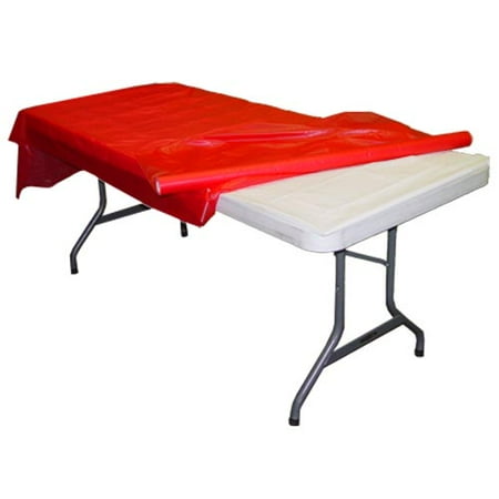 Exquisite 300 ft. x 40 in. Red Plastic Tablecloth Rolls - Red Banquet Table Cover Rolls Disposable