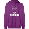 thumbnail image 2 of OXI Hoodie Sweatshirt - Thinking Please Be Patient, Basic Casual Hoodie for Men's and Women Fleece Hoodie Long Sleeve - Purple Large, 2 of 3