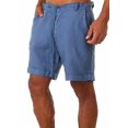 thumbnail image 1 of Kb 2022 nuevos pantalones cortos de lino y algodón para hombre, pantalones de lino de Color sólido transpirables de verano para hombre, ropa de calle de Fitness S-4xlDenim BlueAsia 3XL 90-100KG, 1 of 3