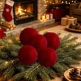 thumbnail image 4 of Burgundy Velvet Ball Ornament, 7.8 Inch Flocked Christmas Hanging Ball, Tree Wreath Garland Home Decor, Foam Core with Velvet Texture, 4 of 6