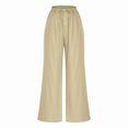 thumbnail image 4 of FNFYFH Clearance Ladies Casual Long Linen Trousers Loose Fit Solid Color Summer, 4 of 8