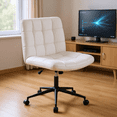 thumbnail image 2 of Homy Casa Adjustable Video Game Chair with Swivel Wheels for Home Gaming Room, White, 2 of 9