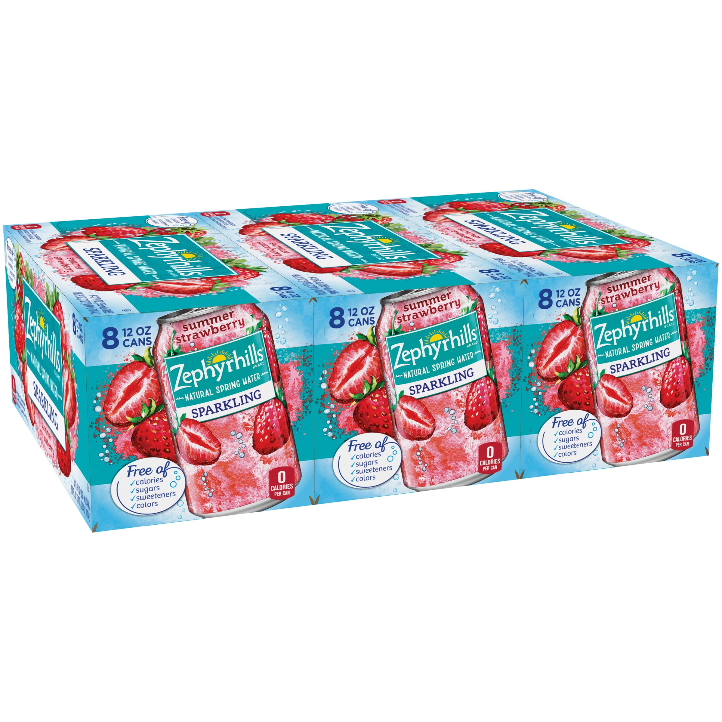 Zephyrhills Sparkling Water, Summer Strawberry, 12 oz. Cans (Pack of 24