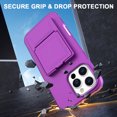 thumbnail image 5 of Decase Compatible with Apple iPhone 16 Pro Case with Card Holder & Mirror, Military Grade Protection Hard Wallet Phone Case with Stand Cover fits for iPhone 16 Pro,Shockproof Cover,Darkpurple, 5 of 6