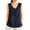 Navy, variant on Annhoo Womens Cotton Linen Tank Tops V Neck Sleeveless Shirts Trendy Loose Casual Beach Vacation Solid Blouses