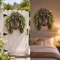thumbnail image 4 of Bcylexb Spring Summer Wreaths for Front Door, 19.7" Greenery Door Wreaths Faux Fern Leaves Wreaths with Bow for Outdoor Porch Wall Decor, 4 of 7
