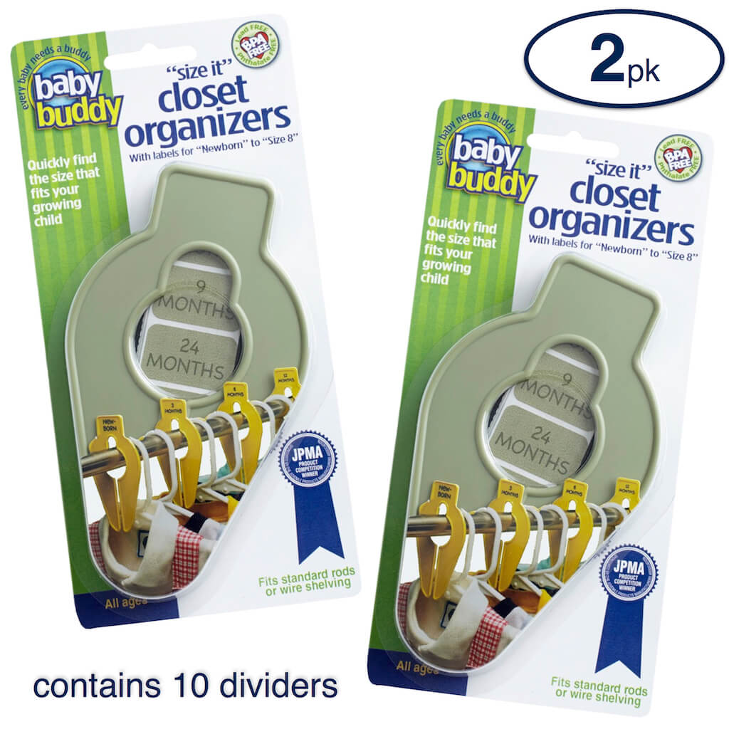 Baby Buddy Size It Closet Organizer 5ct YELLOW