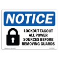 thumbnail image 1 of SignMission OS-NS-A-1218-L-15905 12 x 18 in. OSHA Notice Sign - Lockout Tagout All Power Sources, 1 of 1