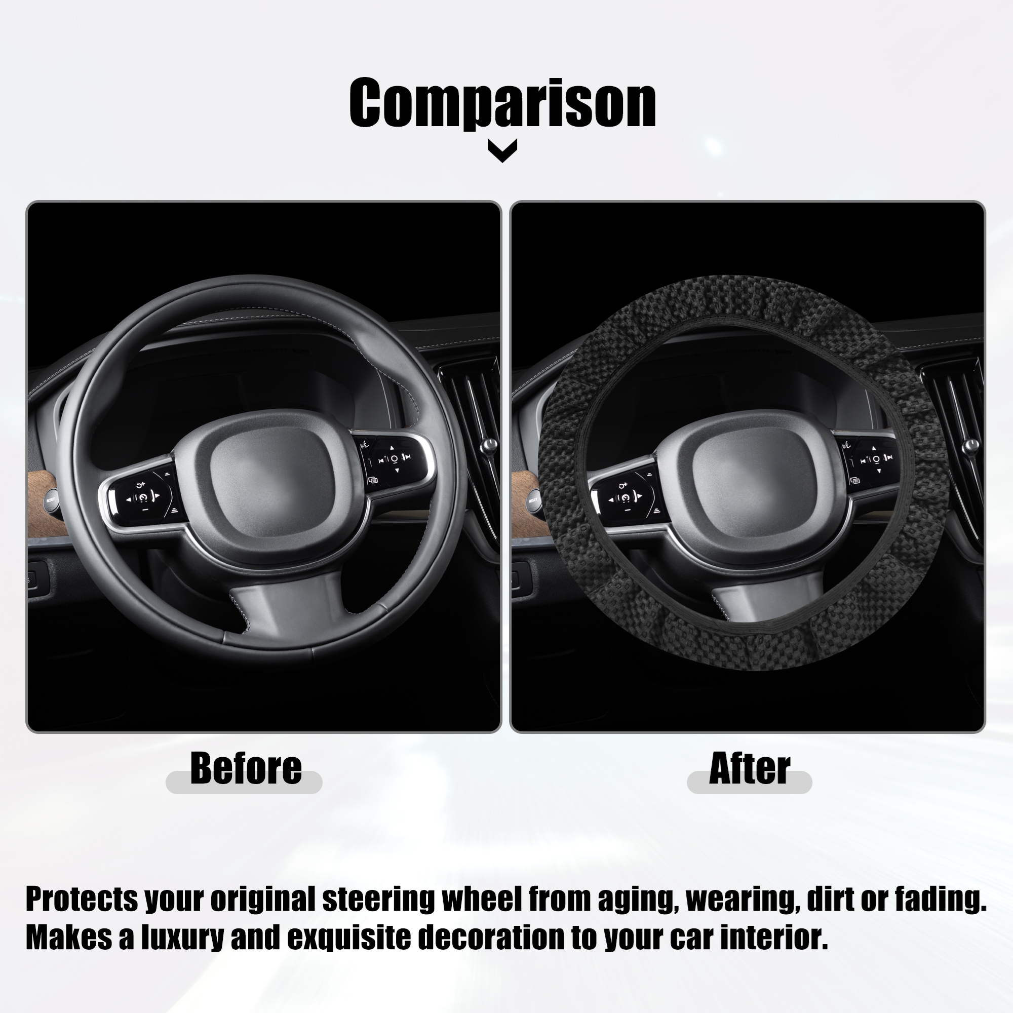 Unique Bargains Universal Elastic Stretch Antislip Microfiber Steering Wheel Cover