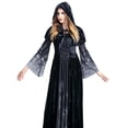 thumbnail image 2 of yingyy Costume de Sorcière d'Halloween Cape Slim Robe en Dentelle Vampire pour Mariée Fantôme Robe à Manches Longues No.2, 2 of 6