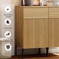thumbnail image 5 of 31.5" Reeded Accent Cabinet with 2 Doors and Adjustable Shelves, Modern Credenza Storage Cabinet with Charging Station for Living Room, Kitchen, Dining Room, Hallway, 5 of 7