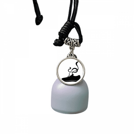 Men s Sports Shoes Black Outline Pattern Wind Chimes Bell Car Pendant