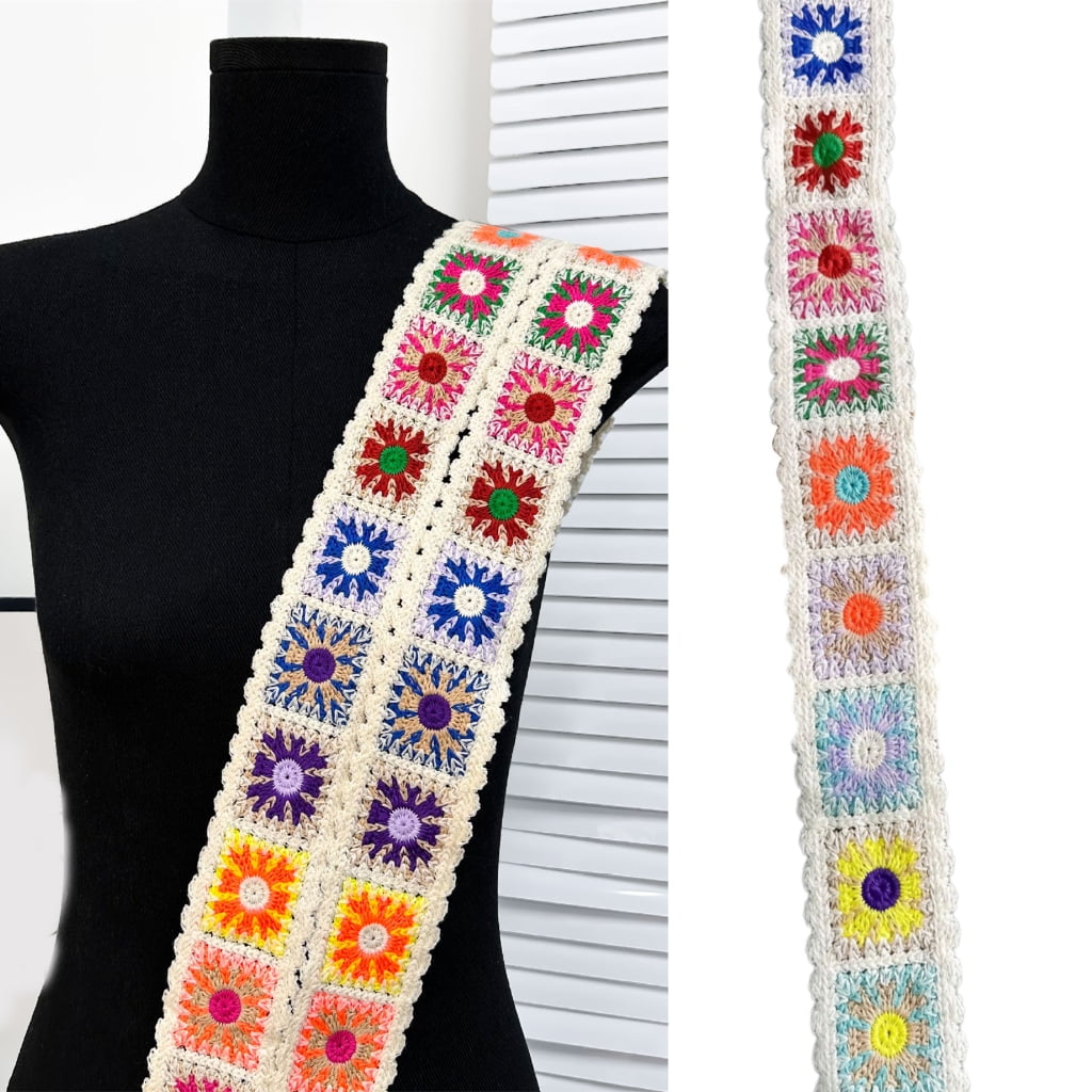 Vintage Ribbon Crochet Edging Ethnic Lace Trim Embroidered Woven Webbing Tape