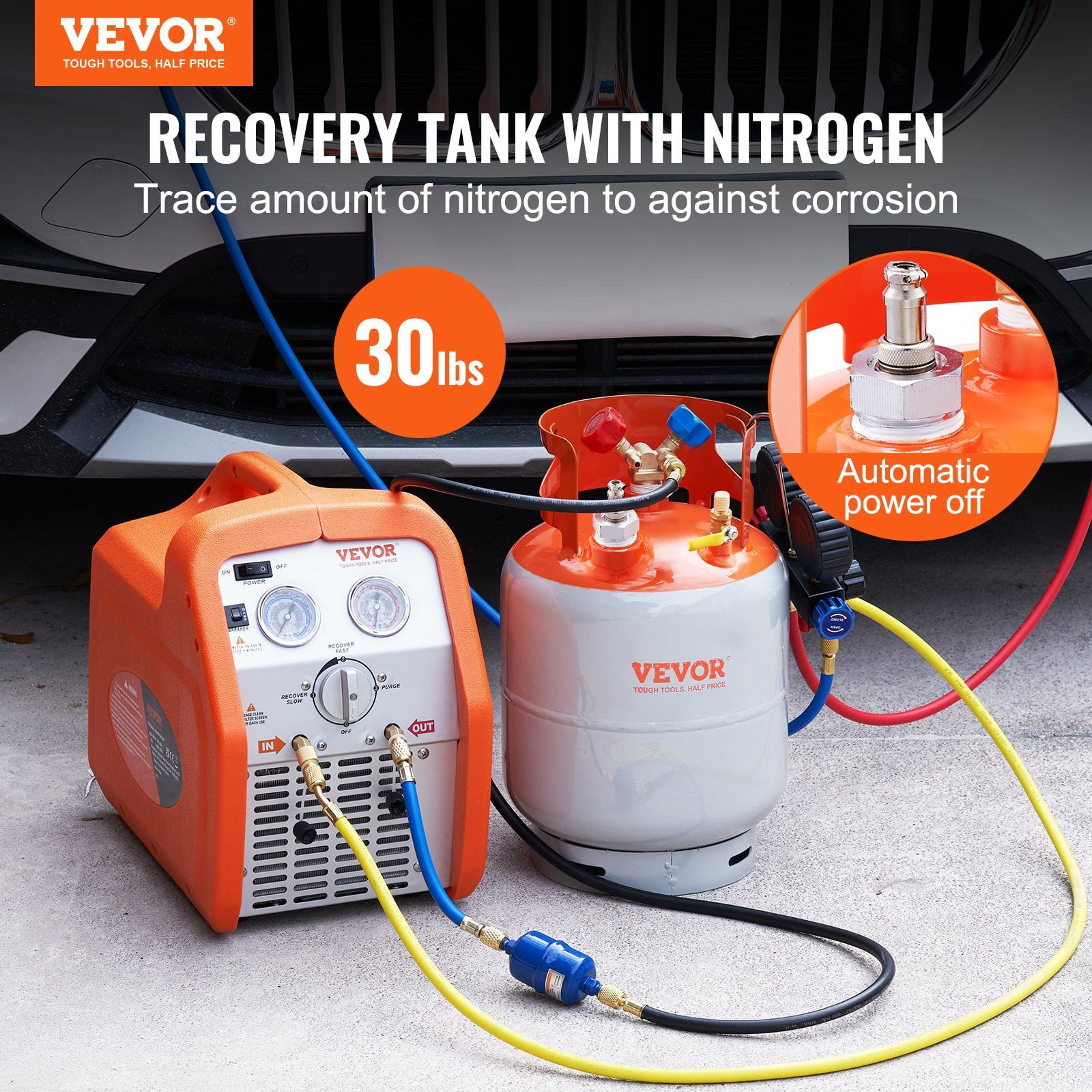 HCY Refrigerant Recovery Reclaim 30lb Cylinder Tank with Floating Switch