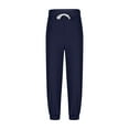 thumbnail image 3 of Girls' High Waisted Sweatpants New Kids Girls Uniform Pants Pull on Twill Jogger Pants for Boys School Clothes with Pockets Cargo Pants for Kids Navy 8-9 Years, 3 of 8