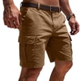 thumbnail image 2 of Cargo Pants for Men Slim Fit Elastic Hiking Shorts Summer Above Knee Outdoor Cargo Shorts Multi Pockets Pull On Pants, 2 of 5